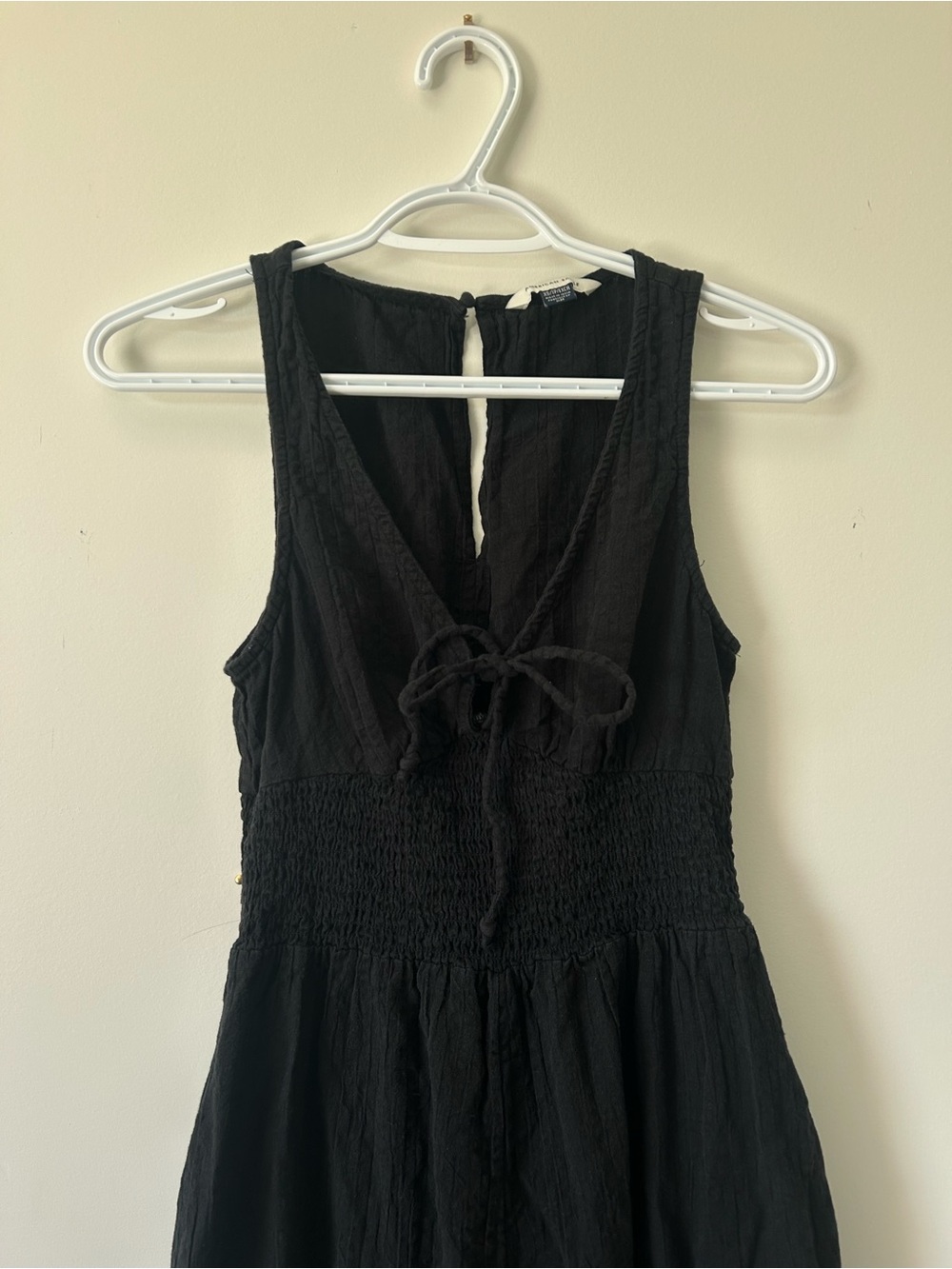 American Eagle Black V Neck Tie-Front Jumpsuit
